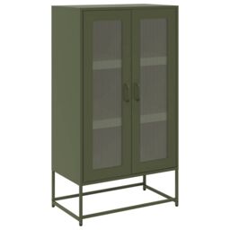 Berkfield Home Highboard Olive Green 68x39x123 cm Steel - Size: 68 x 39 x 123 cm - thumbnail 2