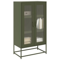 Berkfield Home Highboard Olive Green 68x39x123 cm Steel - Size: 68 x 39 x 123 cm