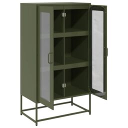Berkfield Home Highboard Olive Green 68x39x123 cm Steel - Size: 68 x 39 x 123 cm - thumbnail 6