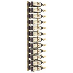 Berkfield Home Wall Mounted Wine Rack for 24 Bottles Gold Iron - thumbnail 3