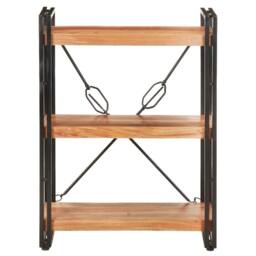 Berkfield Home 3-Tier Bookcase 60x30x80 cm Solid Acacia Wood in Brown - Size: 60 x 30 x 80 cm - thumbnail 1