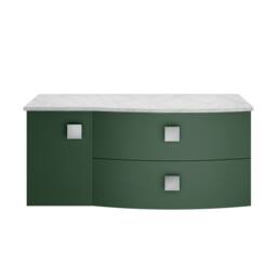 Balterley Gentleshaw 1 Drawer Right-Hand Wall Hung Vanity Unit, 1000mm in Green - thumbnail 1
