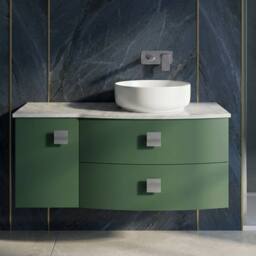 Balterley Gentleshaw 1 Drawer Right-Hand Wall Hung Vanity Unit, 1000mm in Green - thumbnail 3