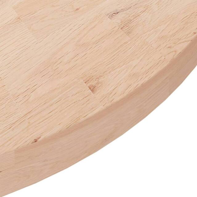 Berkfield Home Round Table Top √ò90x4 cm Untreated Solid Wood Oak in Natural - Size: 90x4 cm - image 1