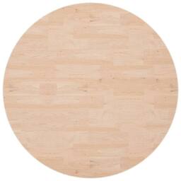 Berkfield Home Round Table Top √ò90x4 cm Untreated Solid Wood Oak in Natural - Size: 90x4 cm - thumbnail 3