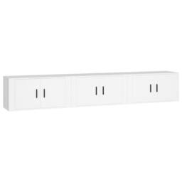 Berkfield Home Classic Wall-mounted TV Cabinets 3 pcs White 80x34.5x40 cm - thumbnail 3