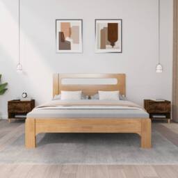 Berkfield Home Bedside Tables 2 pcs Smoked Oak 50x46x50 Engineered Wood in Brown - thumbnail 2