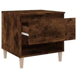 Berkfield Home Bedside Tables 2 pcs Smoked Oak 50x46x50 Engineered Wood in Brown - thumbnail 7