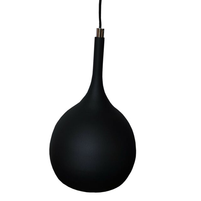 Loops Hanging Ceiling Pendant Light Matt Black & Copper Kitchen Lamp Built in LED - image 1