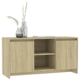 Berkfield Home TV Cabinet Sonoma Oak 102x37.5x52.5 cm Engineered Wood in Light Oak - thumbnail 6