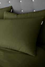 Catherine Lansfield 'Brushed Cotton' Pillowcase Pair in Green - Size: Standard Pillow Case - thumbnail 1