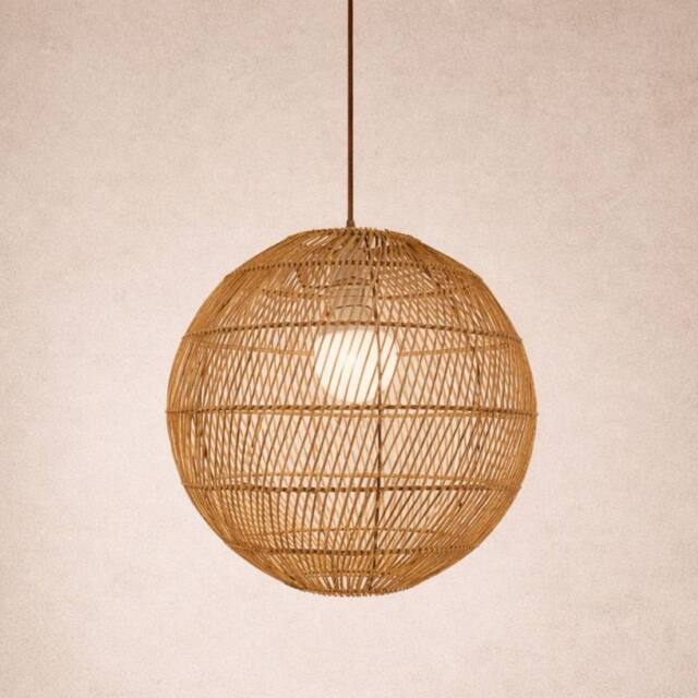 CGC Lighting Ariba Brown 35cm Round Globe Rattan Weave Lampshade in Natural - image 1