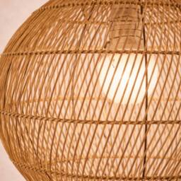 CGC Lighting Ariba Brown 35cm Round Globe Rattan Weave Lampshade in Natural - thumbnail 3