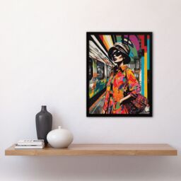 Artery8 Wall Art Print Paris Metro Parisian Fashion Collage Artwork Rainbow Train Station Retro Colour Patterns Vibrant Colourful Bold Pop Art Modern - thumbnail 4