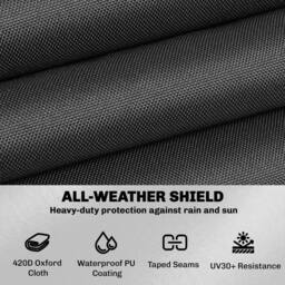 OUTSUNNY Garden Furniture Cover, 420D Waterproof, 125 x 125 x 74 cm, Black - Size: 125 x 125 x 74 cm - thumbnail 4