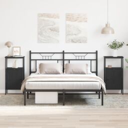 Berkfield Home Bedside Cabinets 2 pcs Black Oak 41x31x80 cm Engineered Wood - Size: 41 x 31 x 80 cm - thumbnail 4