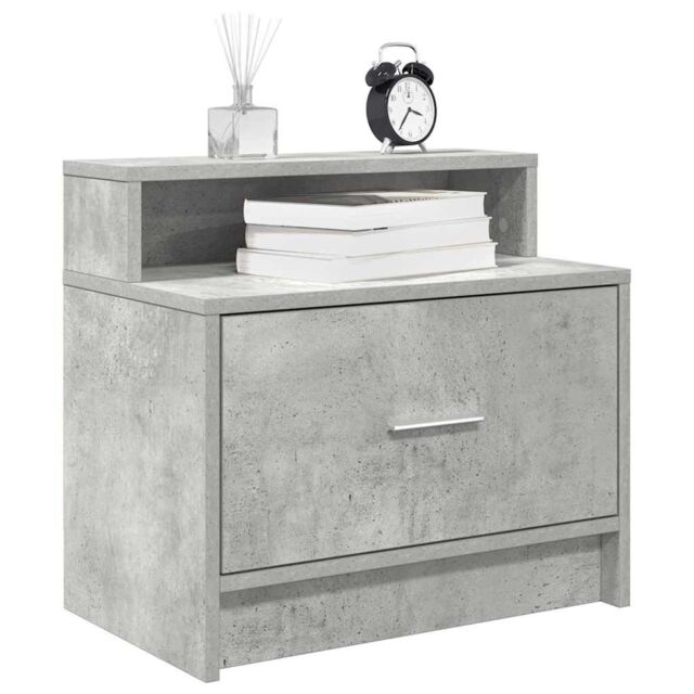 Berkfield Home Bedside Cabinets with Drawer 2 pcs Concrete Grey 51x31x47 cm - Size: 51 x 31 x 47 cm - image 1