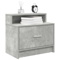 Berkfield Home Bedside Cabinets with Drawer 2 pcs Concrete Grey 51x31x47 cm - Size: 51 x 31 x 47 cm - thumbnail 1