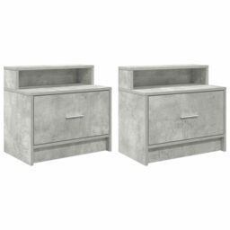 Berkfield Home Bedside Cabinets with Drawer 2 pcs Concrete Grey 51x31x47 cm - Size: 51 x 31 x 47 cm - thumbnail 2