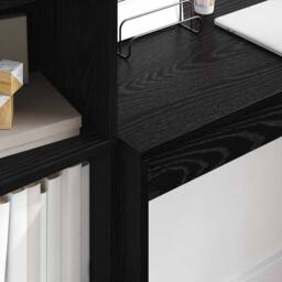 Berkfield Home Modern Black Oak Writing Desk Black oak Engineered wood 100 x 40 - thumbnail 4