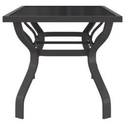 Berkfield Home Garden Table Grey & Black 180x80x70 cm Steel & Glass - Size: 180 x 80 x 70 cm - thumbnail 4