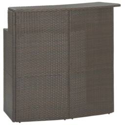 Berkfield Home 3 Piece Garden Bar Set with Cushions Poly Rattan Brown - thumbnail 7
