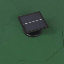 Berkfield Home Wall-mounted Parasol with LEDs & Metal Pole 300 cm Green - thumbnail 6