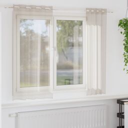 Berkfield Home Curtains with Curtains 2 pcs Sand 140 x 175 cm Polyester in Beige - thumbnail 1