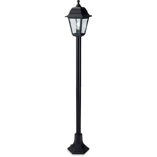 Netlighting Oslo 1 Light Post Lantern Black Resin IP44 E27