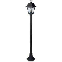 Netlighting Oslo 1 Light Post Lantern Black Resin IP44 E27