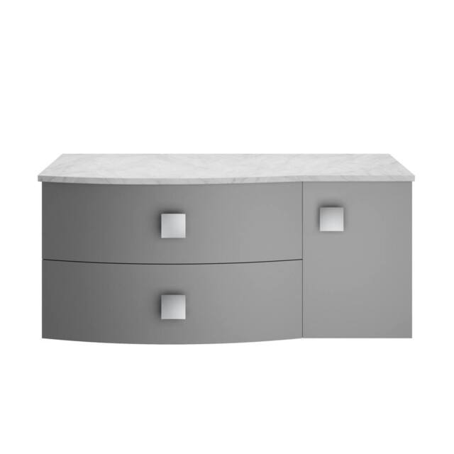 Balterley Gentleshaw 2 Drawer Right-Hand Wall Hung Vanity Unit, 1000mm in Grey - image 1