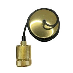 CGC Lighting 'Sydney' Gold Knurled Single Band 1.5m adjustable E27 Ceiling Pendant & Matching ceiling Rose - thumbnail 5