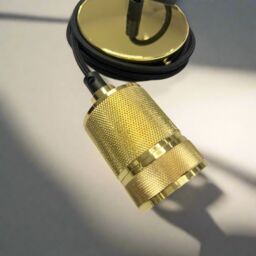 CGC Lighting 'Sydney' Gold Knurled Single Band 1.5m adjustable E27 Ceiling Pendant & Matching ceiling Rose - thumbnail 2