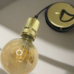CGC Lighting 'Sydney' Gold Knurled Single Band 1.5m adjustable E27 Ceiling Pendant & Matching ceiling Rose - thumbnail 3