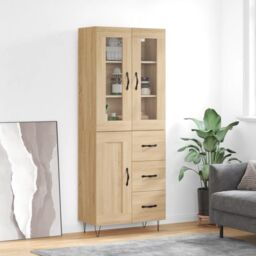 Berkfield Home Highboard Sonoma Oak 69.5x34x180 cm Engineered Wood in Brown