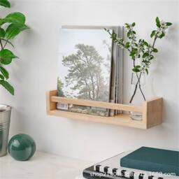 VOGREX 3PCS Natural Wood Floating Shelves Wall Mounted Storage NEW in Brown - thumbnail 4