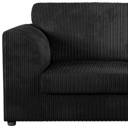 Furnishings For Less UK Luxor Jumbo Cord Orange Fabric 3 Seater Sofa - Fullback in Black - thumbnail 2
