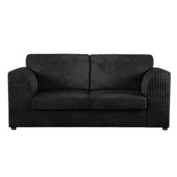 Furnishings For Less UK Luxor Jumbo Cord Orange Fabric 3 Seater Sofa - Fullback in Black - thumbnail 1