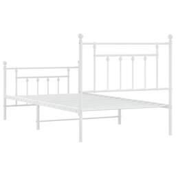 Berkfield Home Metal Bed Frame with Headboard & Footboard White 100x190 cm - thumbnail 8