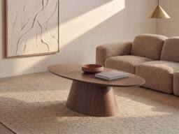 Vente-unique Walnut Veneer Coffee Table - Dark Natural - ANTELADA - thumbnail 3