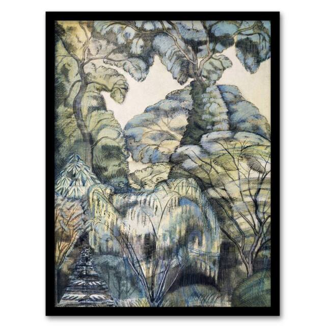 Artery8 Trees in Bird Garden Iver Heath Paul Nash Framed Wall Art Print - Size: A4 - image 1