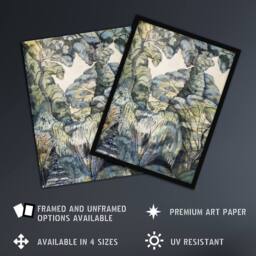 Artery8 Trees in Bird Garden Iver Heath Paul Nash Framed Wall Art Print - Size: A4 - thumbnail 2