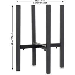 Nordara 2-in-1 Adjustable Metal Plant Stand Pot Holder Indoor Outdoor in Black - thumbnail 2