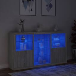 Berkfield Home Sideboard with LED Lights Grey Sonoma 181.5x37x100 cm - thumbnail 5