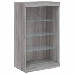 Berkfield Home Sideboard with LED Lights Grey Sonoma 181.5x37x100 cm - thumbnail 9