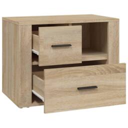 Berkfield Home Bedside Cabinet Sonoma Oak 60x36x45 cm Engineered Wood in Brown - Size: 60 x 36 x 45 cm - thumbnail 7
