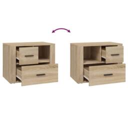 Berkfield Home Bedside Cabinet Sonoma Oak 60x36x45 cm Engineered Wood in Brown - Size: 60 x 36 x 45 cm - thumbnail 9