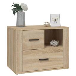 Berkfield Home Bedside Cabinet Sonoma Oak 60x36x45 cm Engineered Wood in Brown - Size: 60 x 36 x 45 cm - thumbnail 4