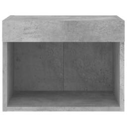 Berkfield Home Bedside Cabinet with LED Lights Wall-mounted Concrete Grey - thumbnail 7