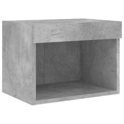 Berkfield Home Bedside Cabinet with LED Lights Wall-mounted Concrete Grey - thumbnail 6